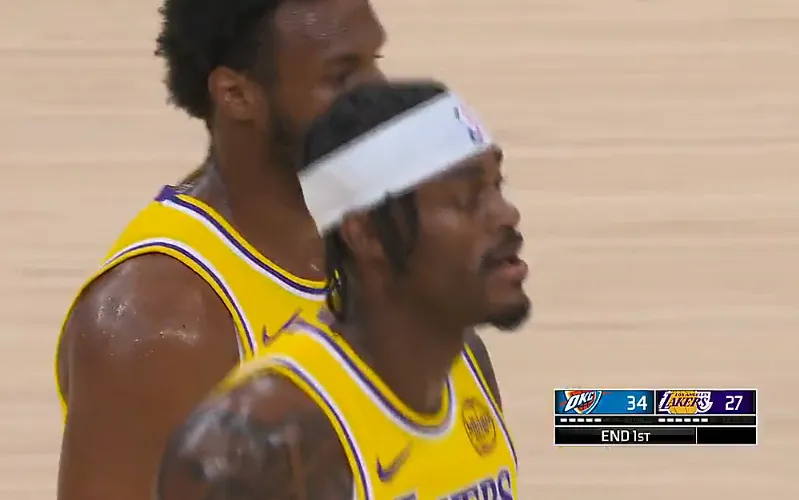 开云部门-东詹里缺阵湖人首节仅落后雷霆7分，此前全出战落后雷霆23分